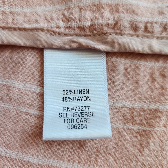 Candie's Women's Pastel Salmon Linen-Blend Long Sleeve Blazer/Suit Jacket  L - Picture 11 of 14